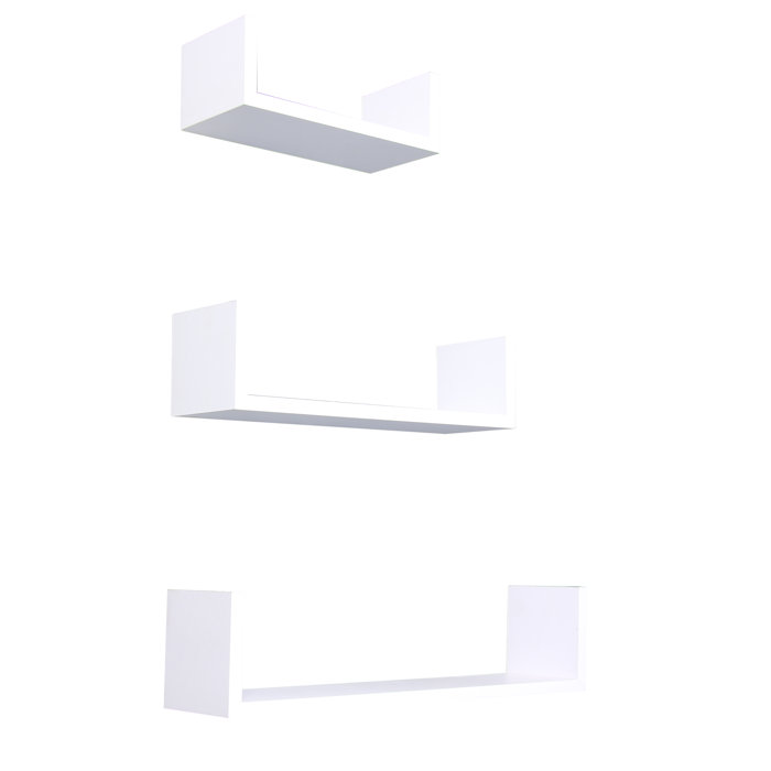 Ebern Designs Akiem 3 Piece Floating Shelf with Adjustable Shelves